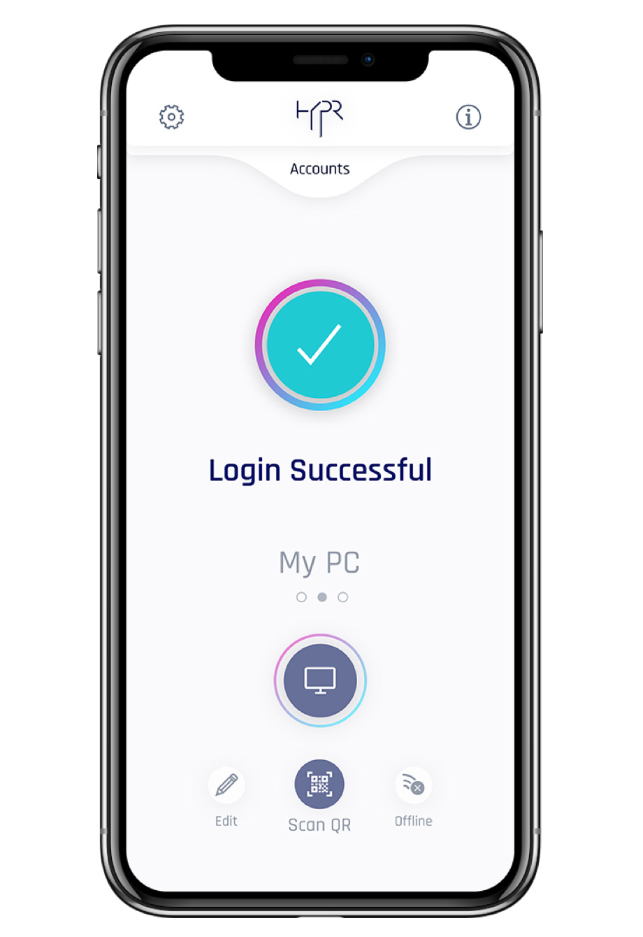 HYPR App Login successful screen