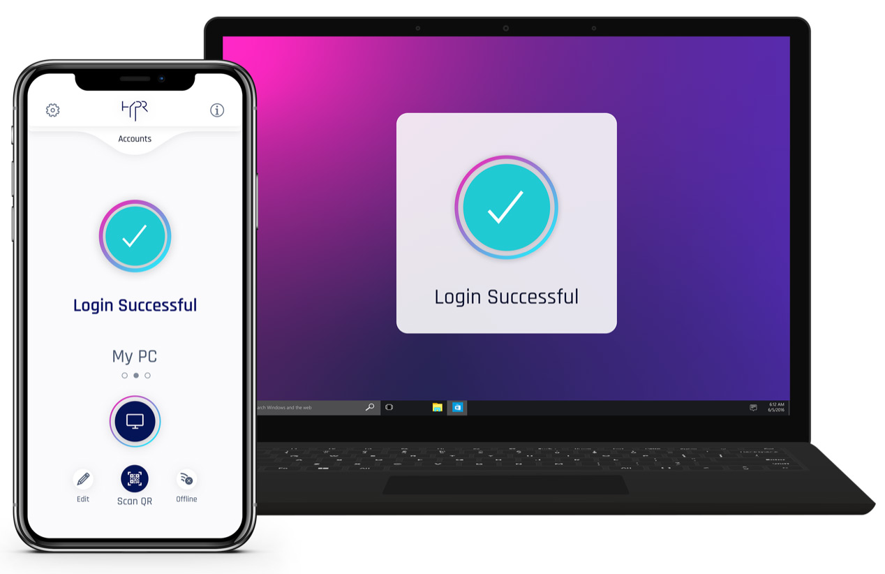 HYPR desktop MFA login successful screen