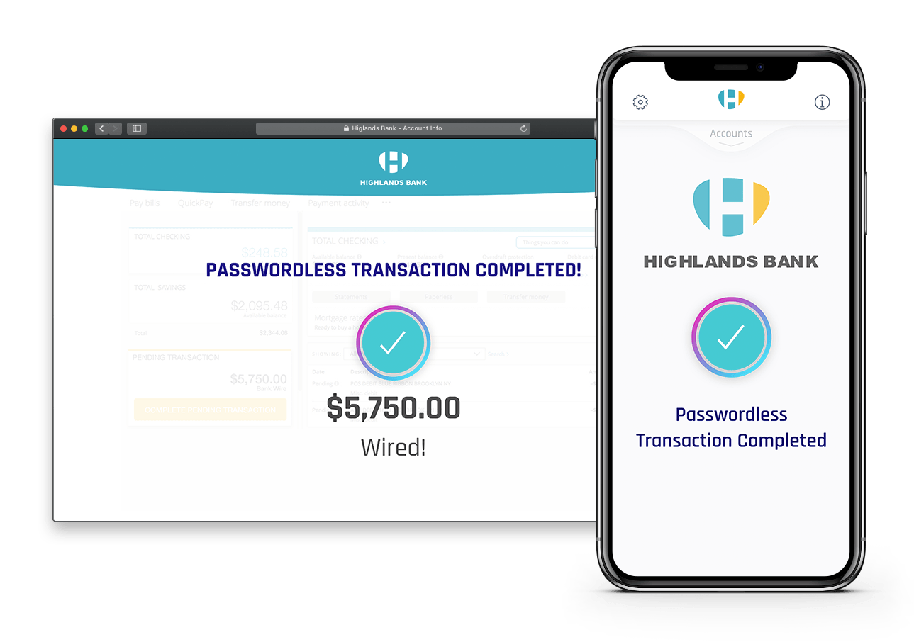 Passwordless bank transaction